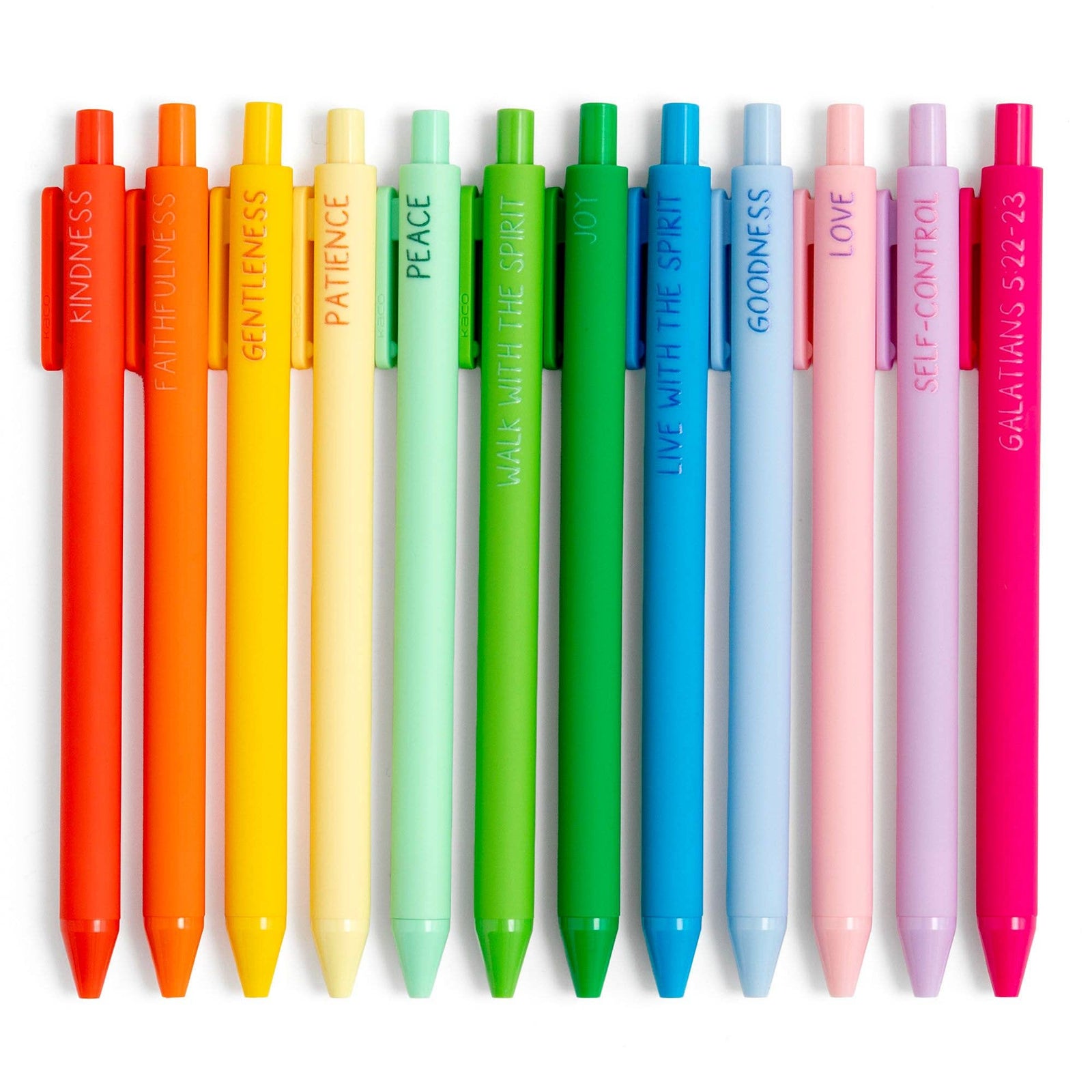 Fruits of the Spirit Faith-Inspired Pen Set of 12