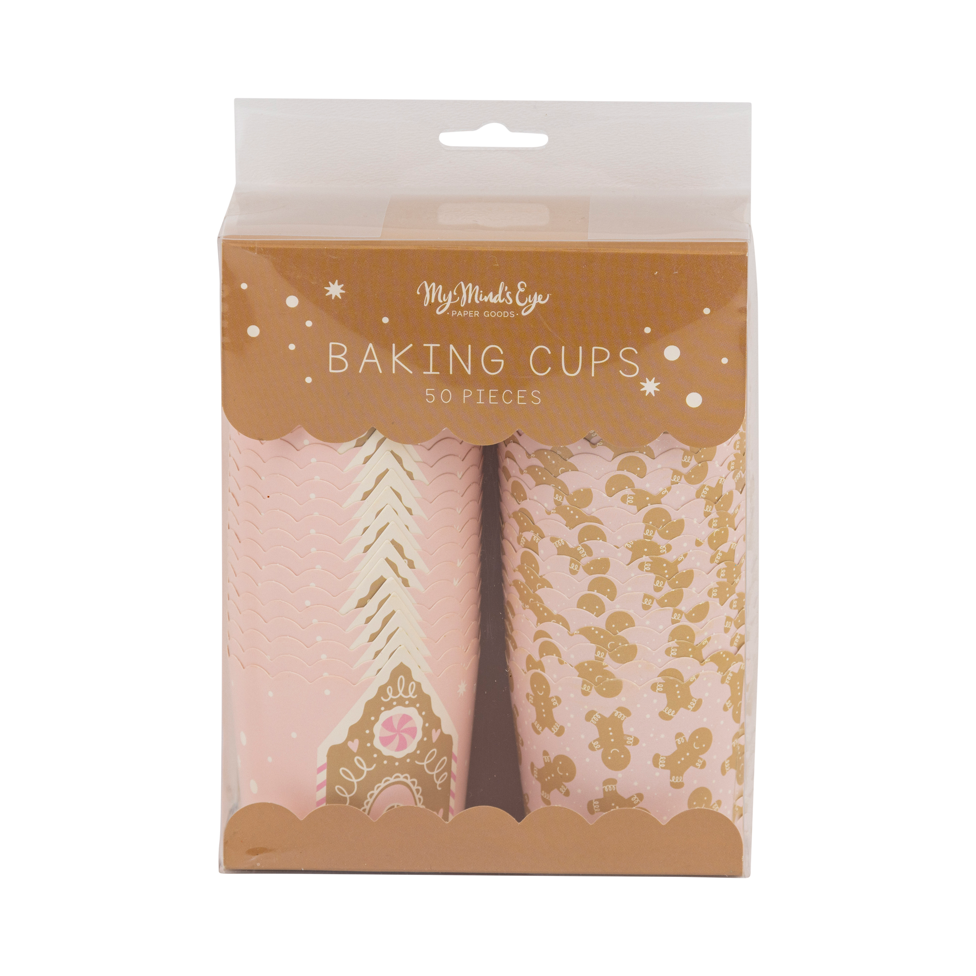 Pink Gingerbread House Baking Cups