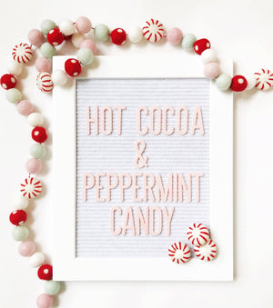 Hot Cocoa & Peppermint Candy Felt Ball Garland by Pearl and Jane