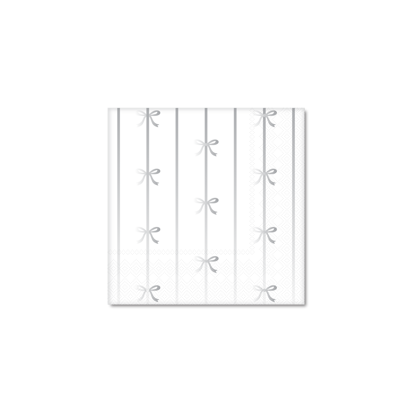 Silver Bow Cocktail Napkins