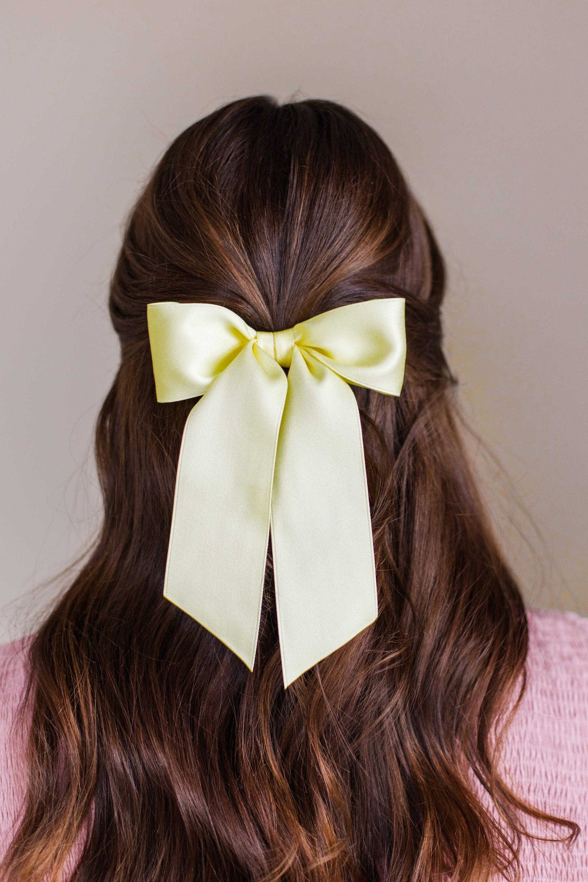 White Satin Bow Barrette