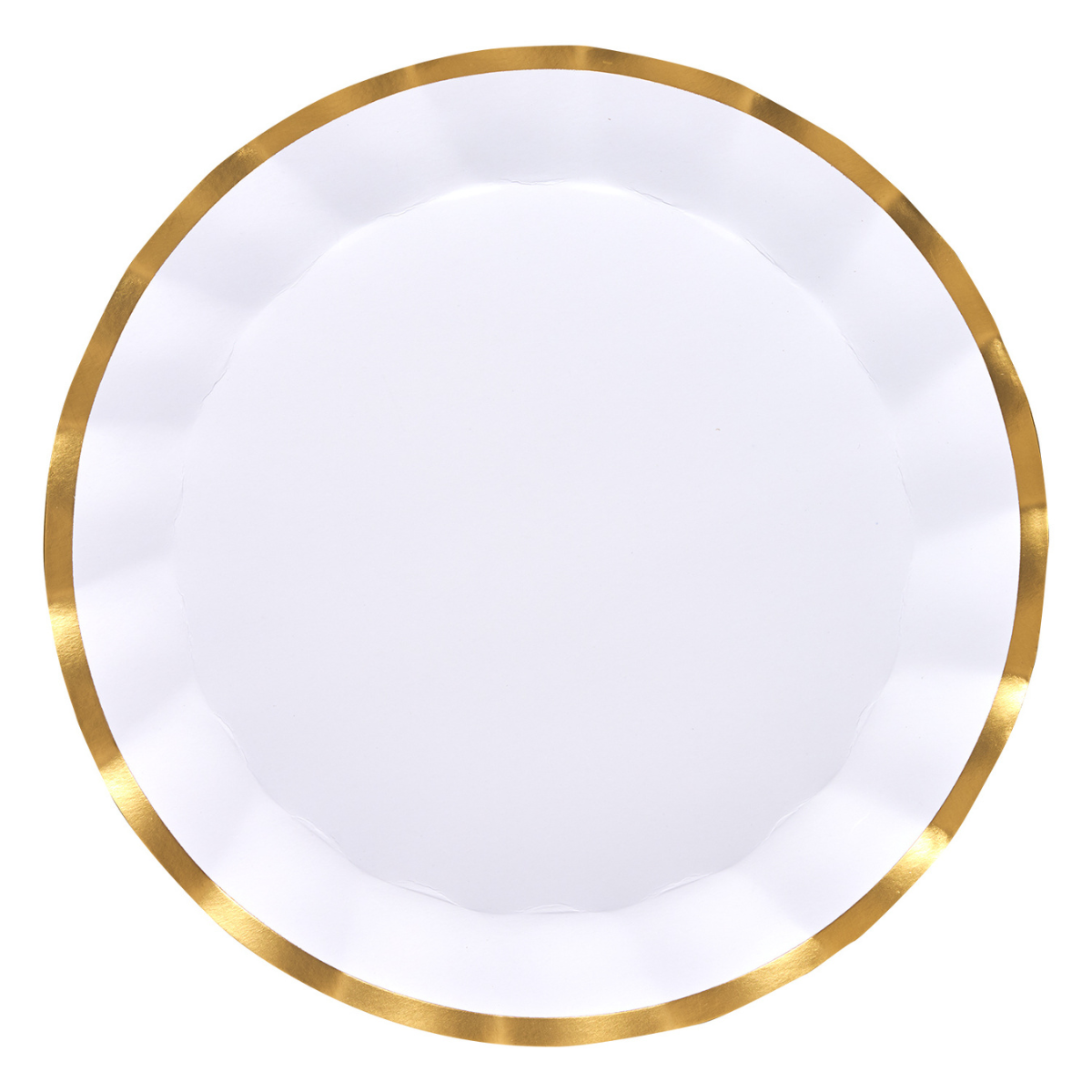 White and Gold Wavy Charger Plates