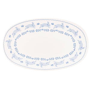 Blue Bunny Oval Bamboo Tray