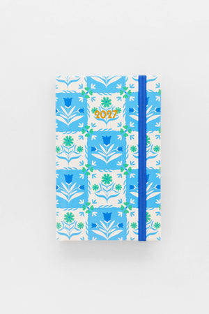 Blue Tile Floral 12 Month Classic 2027 Planner