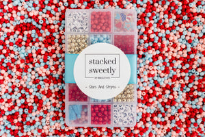 Stars And Stripes Patriotic DIY Stretchy Bracelet Craft Kit