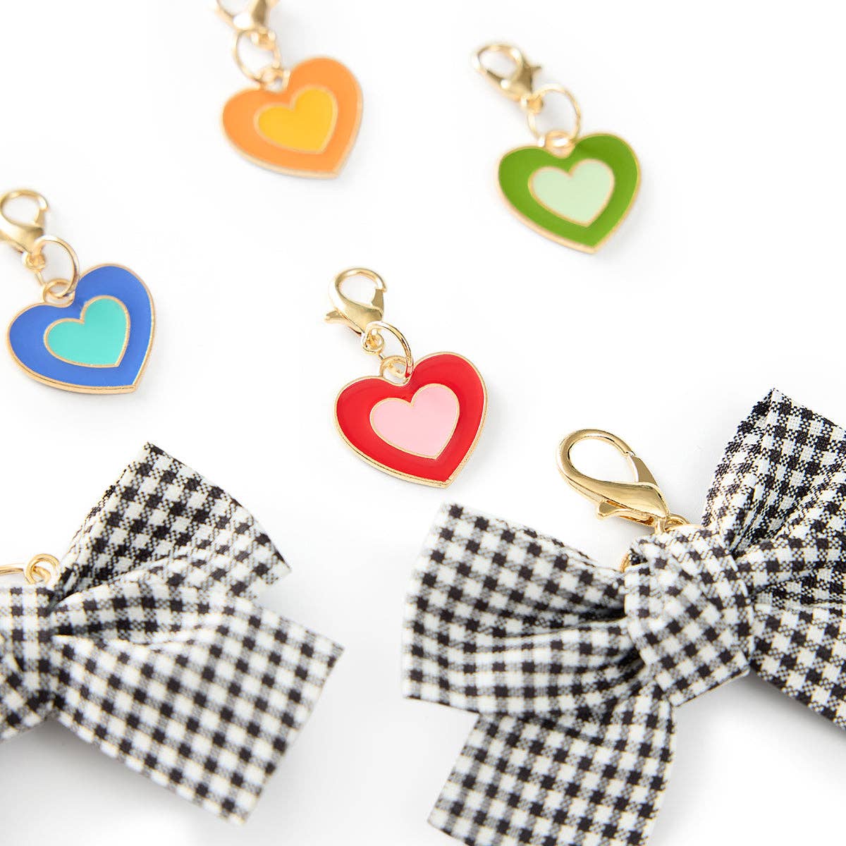 Black Gingham Charms Better with a Bow Shoe Clip Set