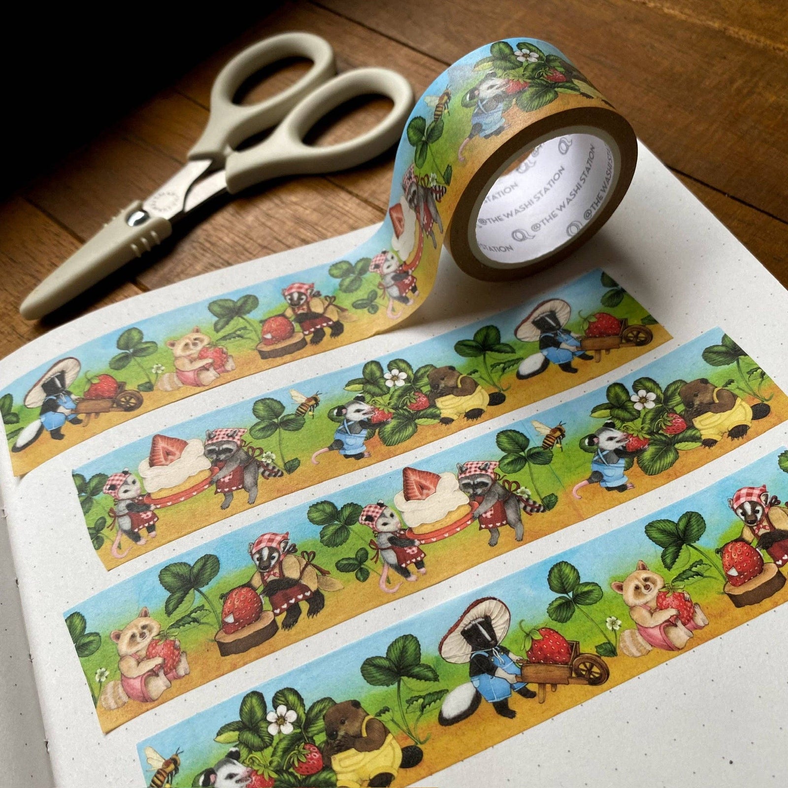 Strawberry Farm Critters Washi Tape