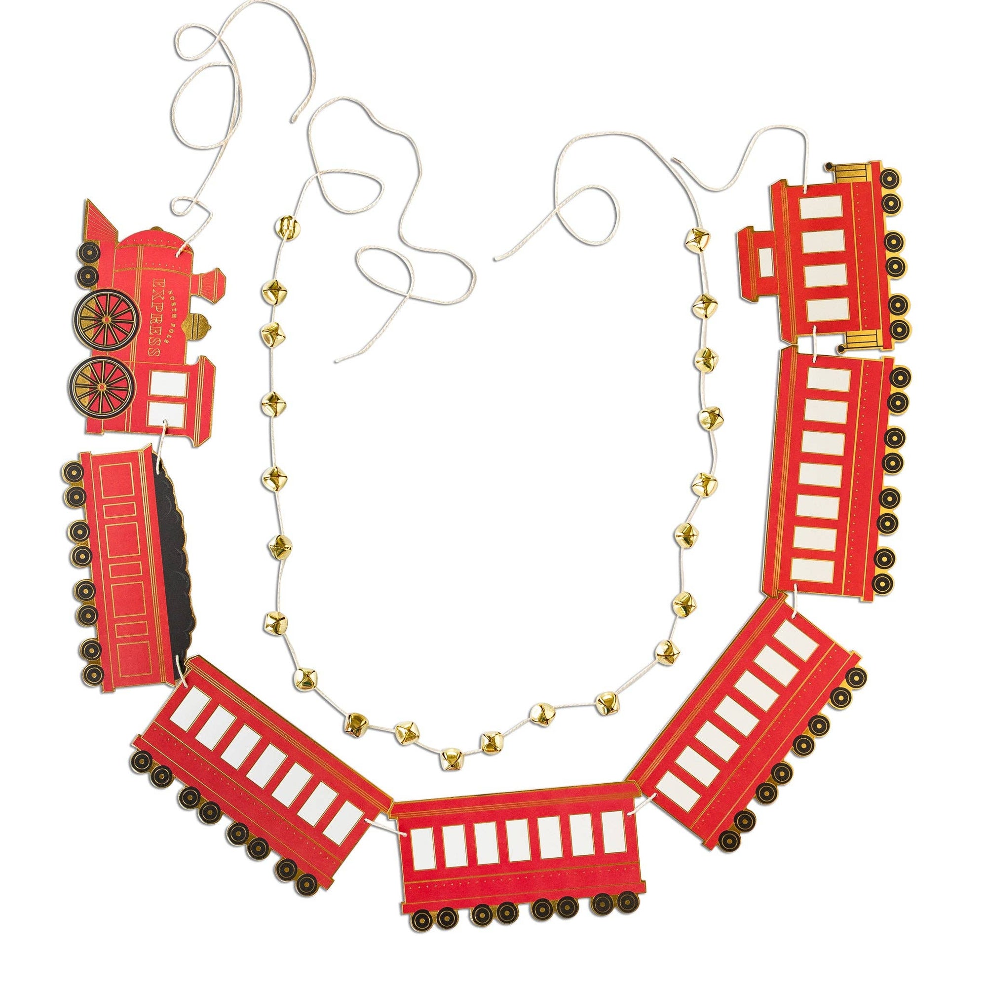 North Pole Express Train & Jingle Bell Garland Set