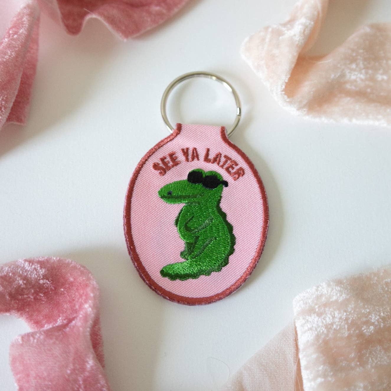 Later Gator Embroidered Keychain