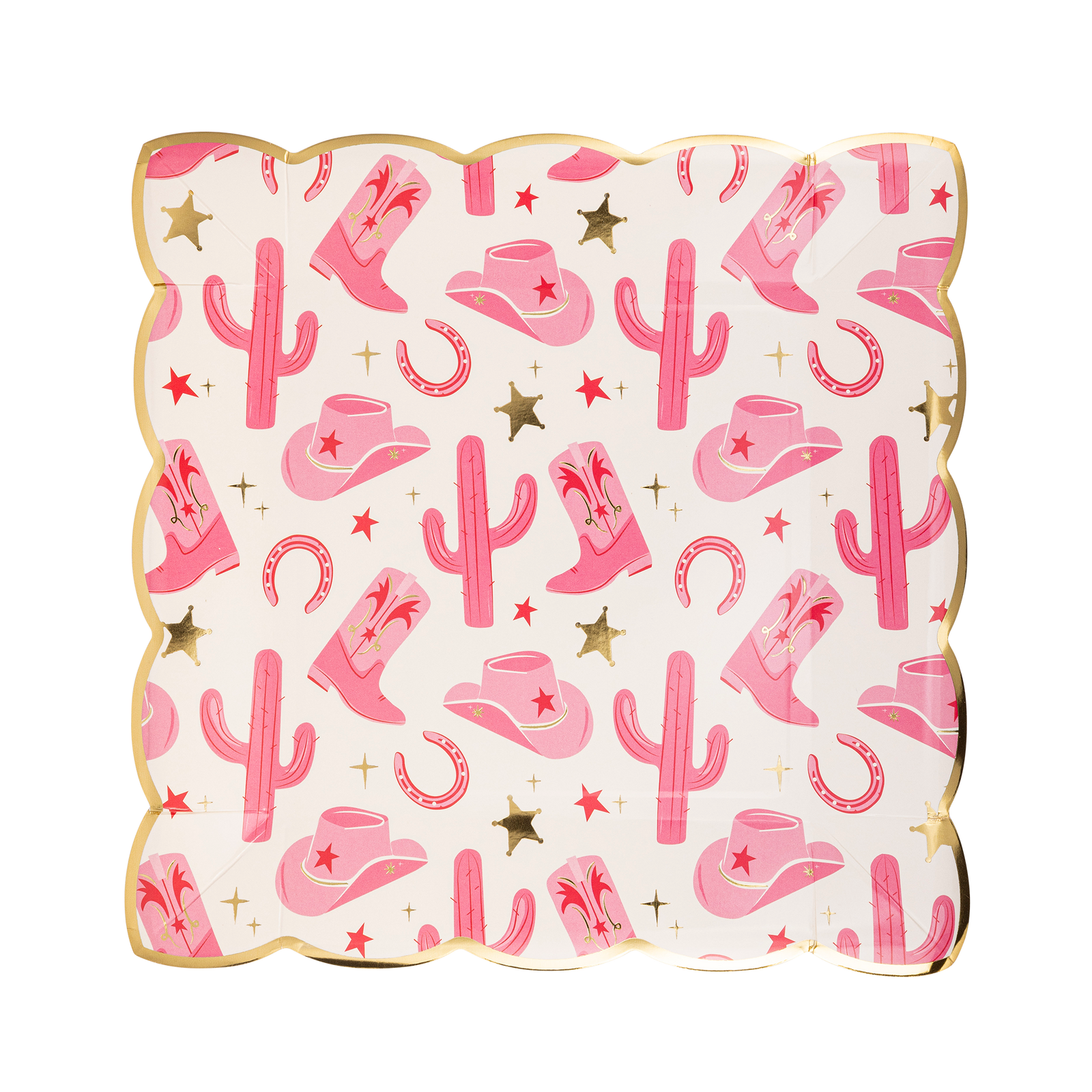 Cowgirl Pattern Paper Plate