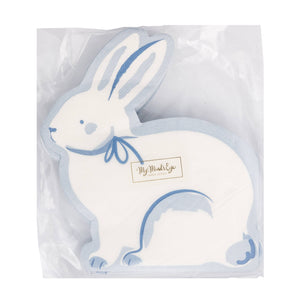 Cream and Blue Bunny Shaped Dinner Napkin
