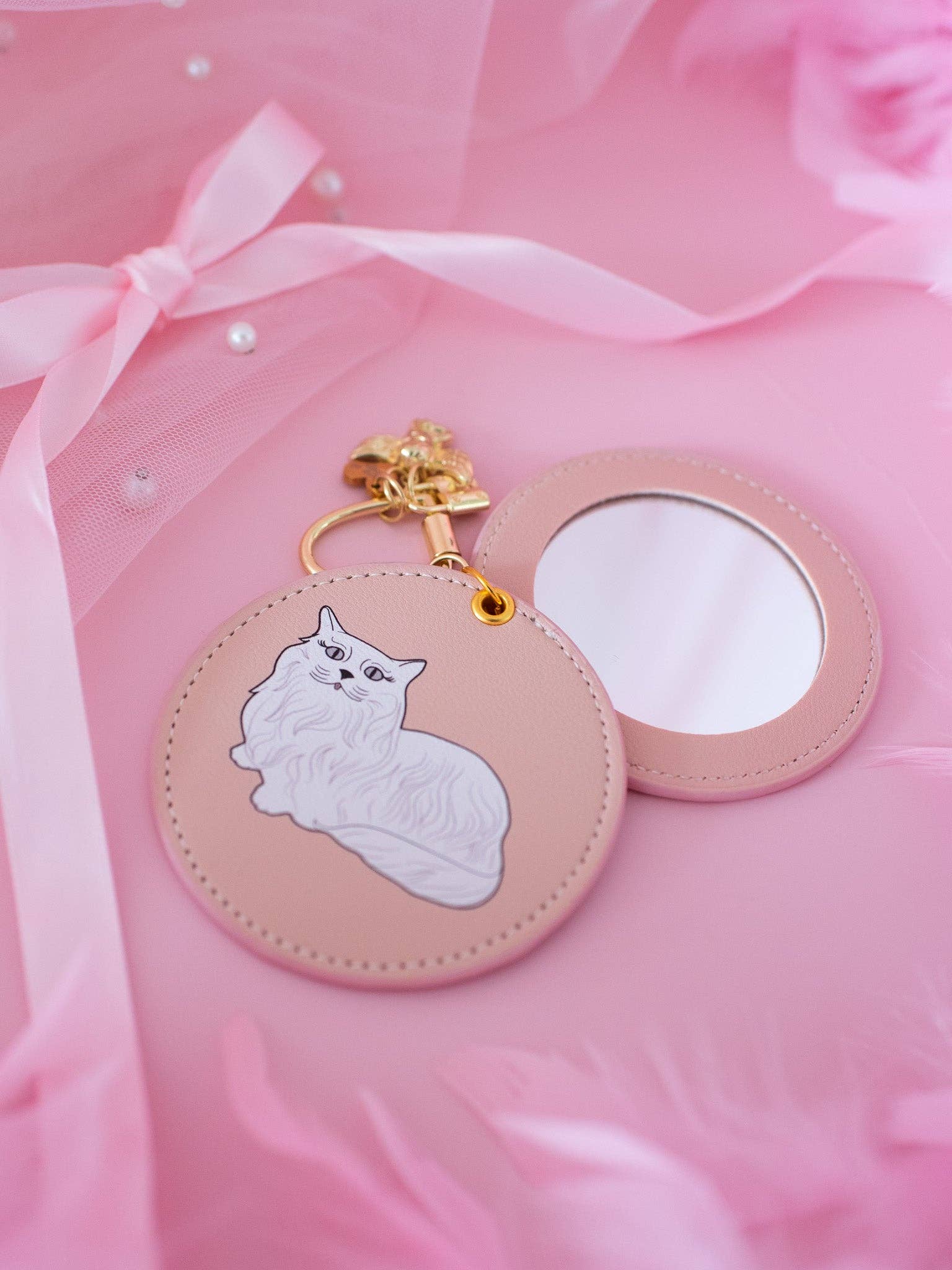 Miss Kitty Mirror Keychain