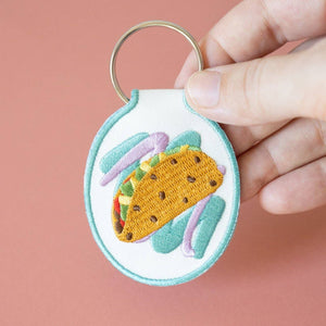 Taco Embroidered Keychain
