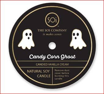 Candy Corn Ghost Confetti Icon Candle