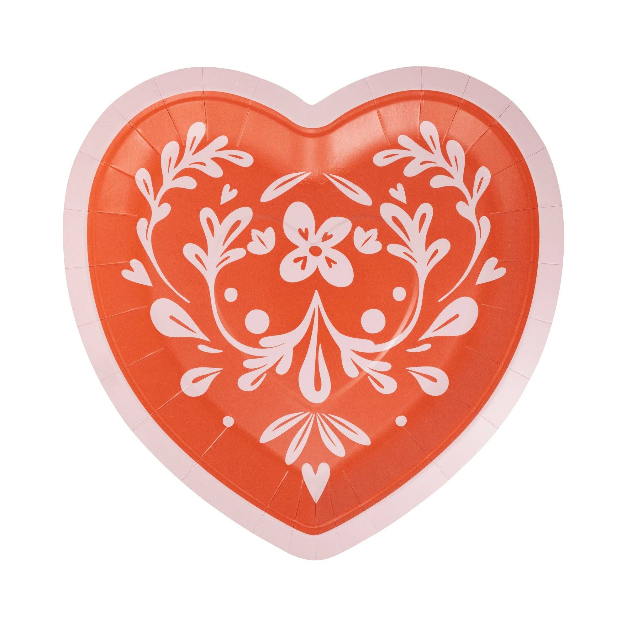 Folk Heart Shaped Plate