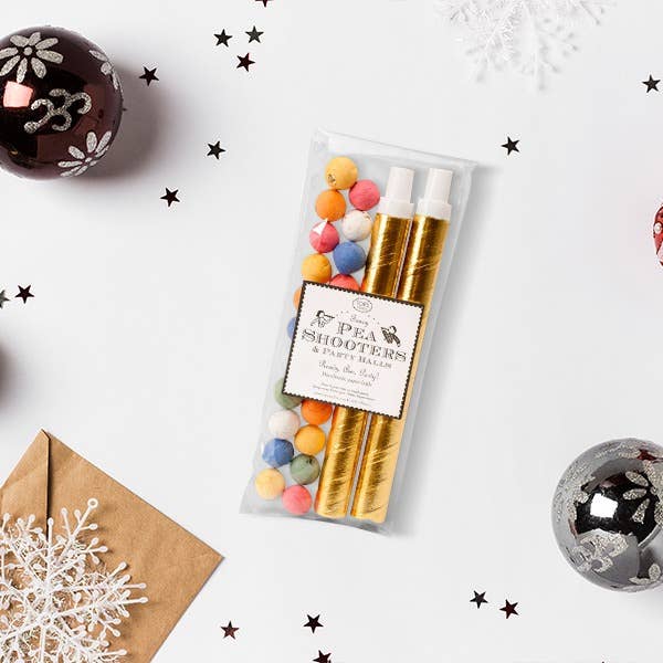 Fancy Pea Shooters with Colored Paper Balls (set of 2!)