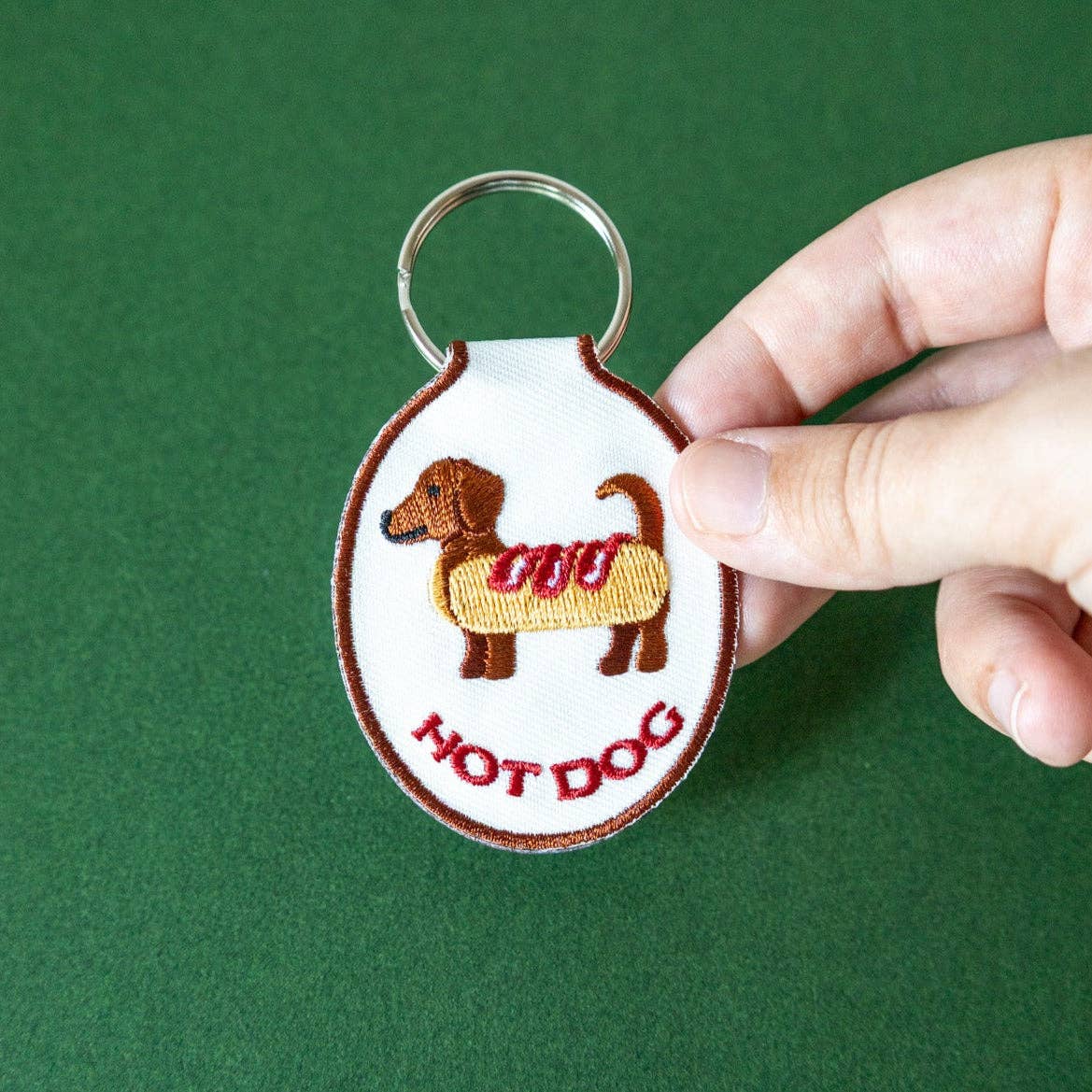 Hot Dog Embroidered Keychain – Cami Monet