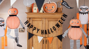 Velvet Puffy Happy Halloween Banner