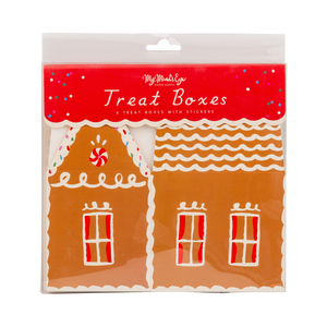 Gingerbread House Treat Boxes with Stickers