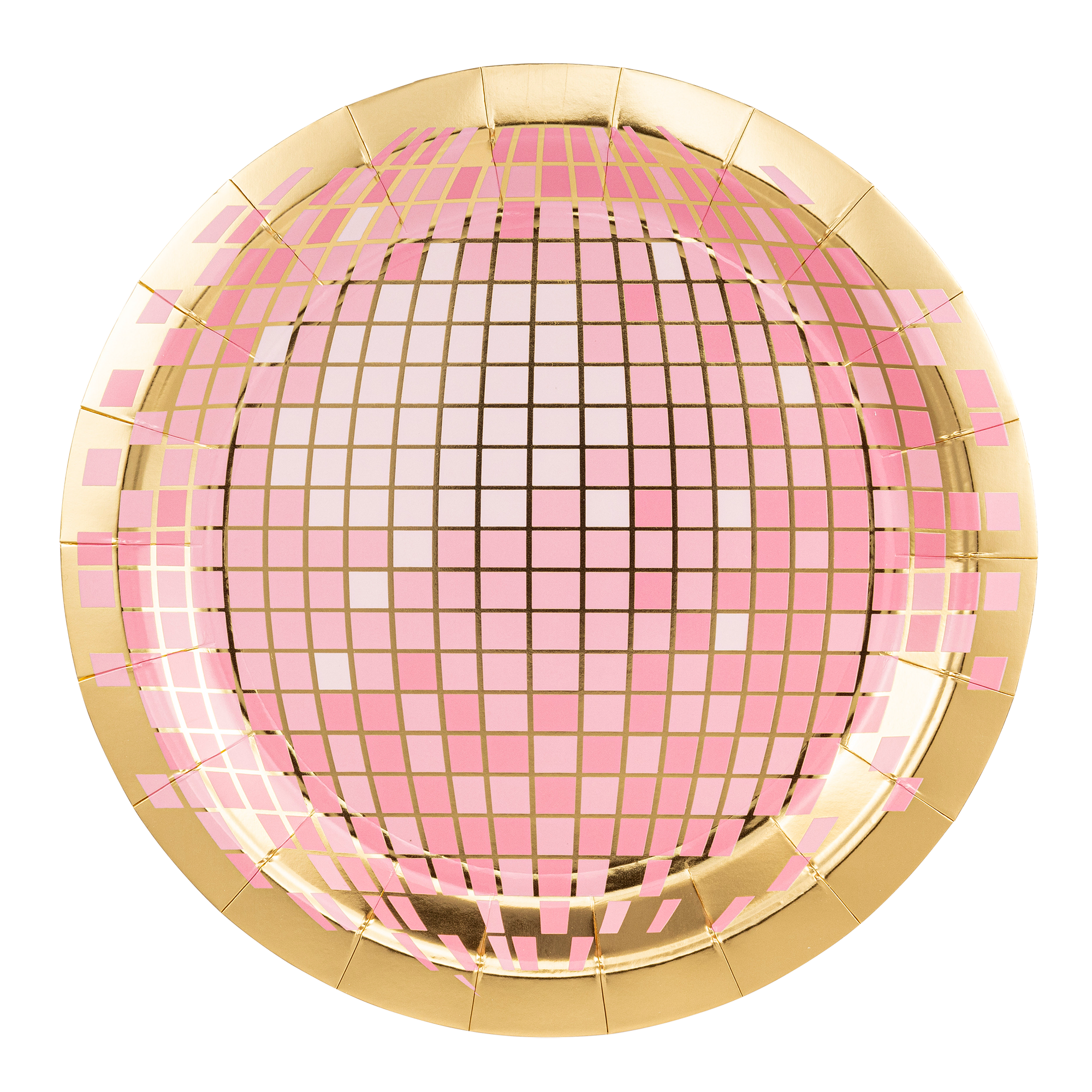 Pink Disco Ball Plates