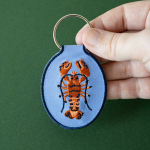 Lobster Embroidered Keychain
