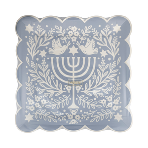 Floral Menorah Plate