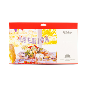 America Ticking Linen Puffy Banner