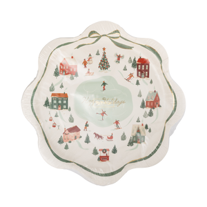 Happy Holidays Village Sald Plates