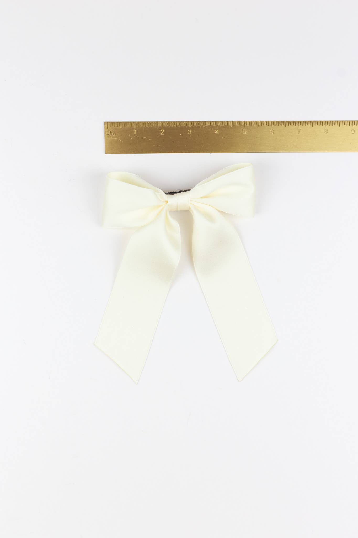 White Satin Bow Barrette