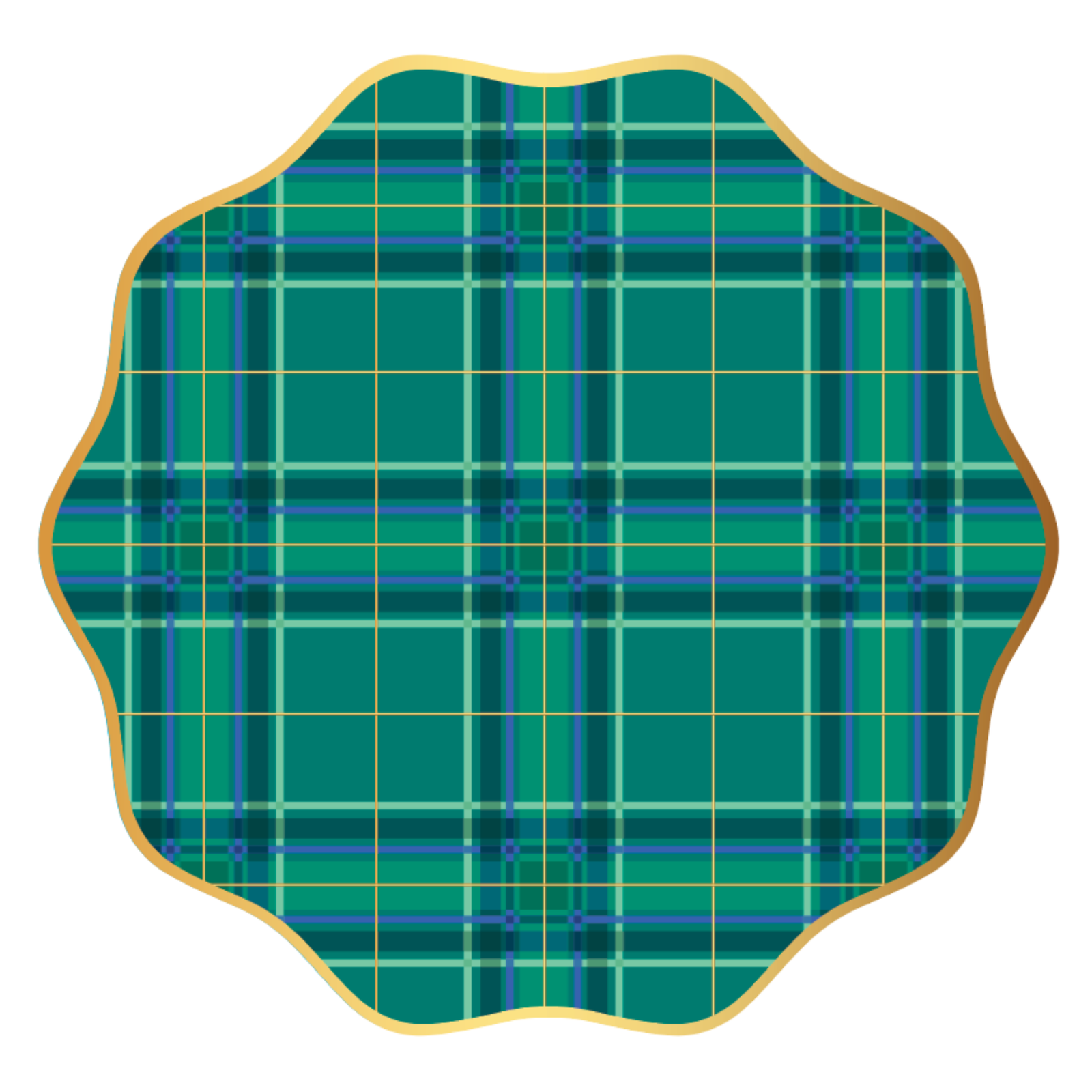Elegant Christmas Plaid Dinner Plates