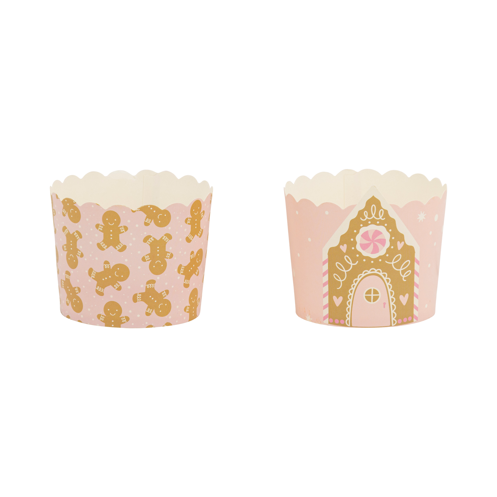 Pink Gingerbread House Baking Cups