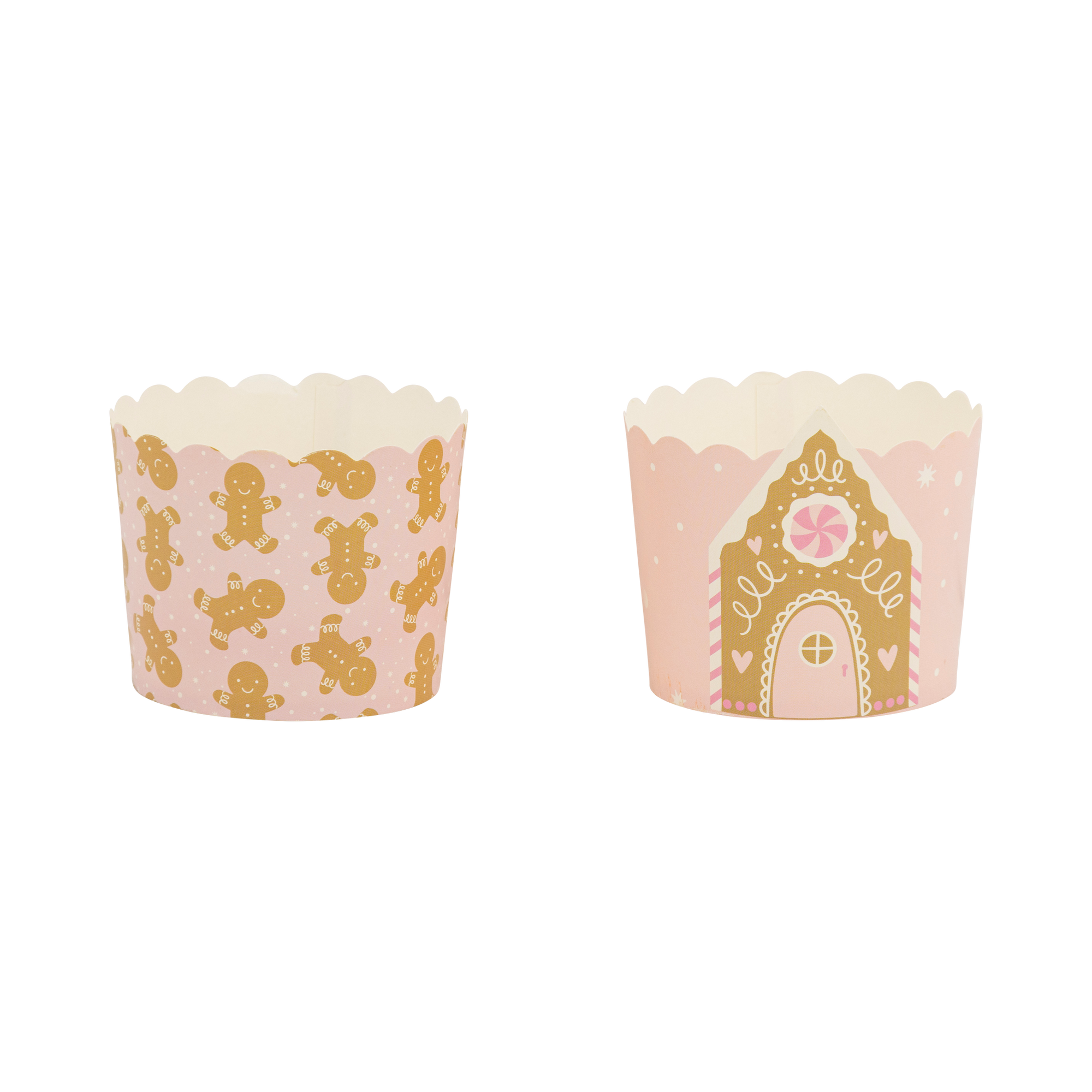 Pink Gingerbread House Baking Cups