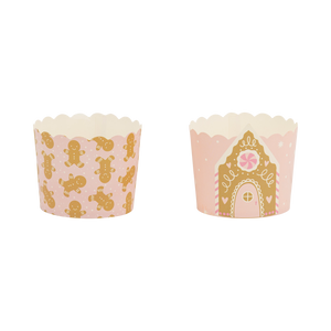 Pink Gingerbread House Baking Cups