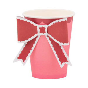 Red and Pink Bow Party Cup