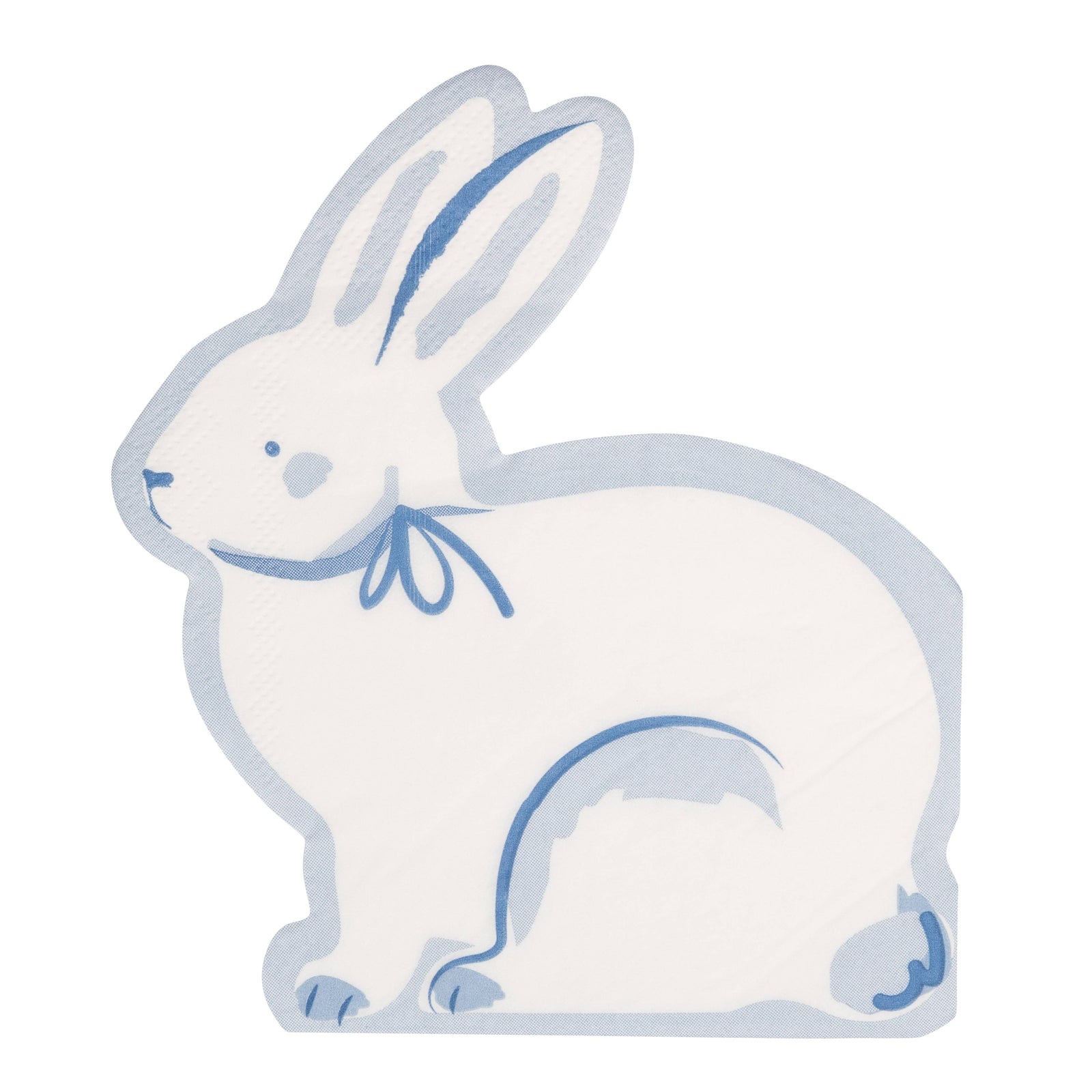 Cream and Blue Bunny Shaped Dinner Napkin