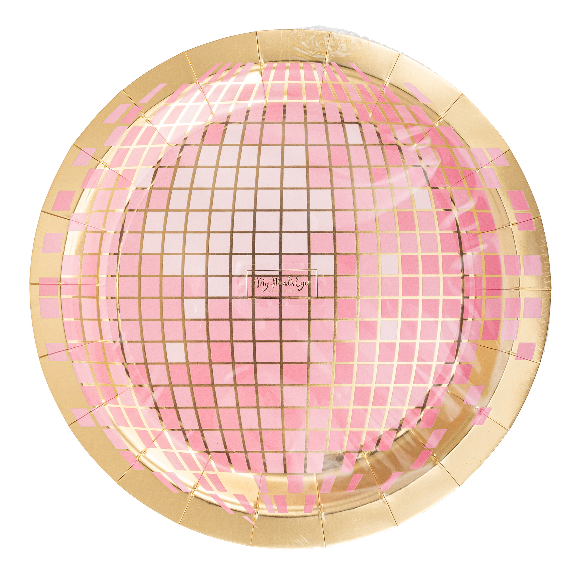 Pink Disco Ball Plates