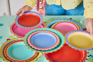 Rainbow Ric Rac Assorted Dessert Plate Set