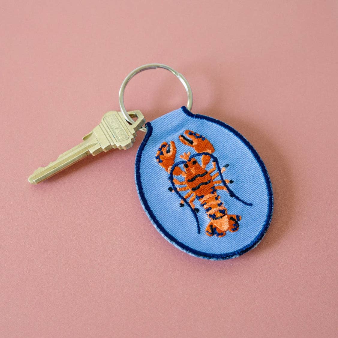 Lobster Embroidered Keychain