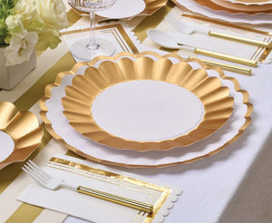 White and Gold Dinner Plates