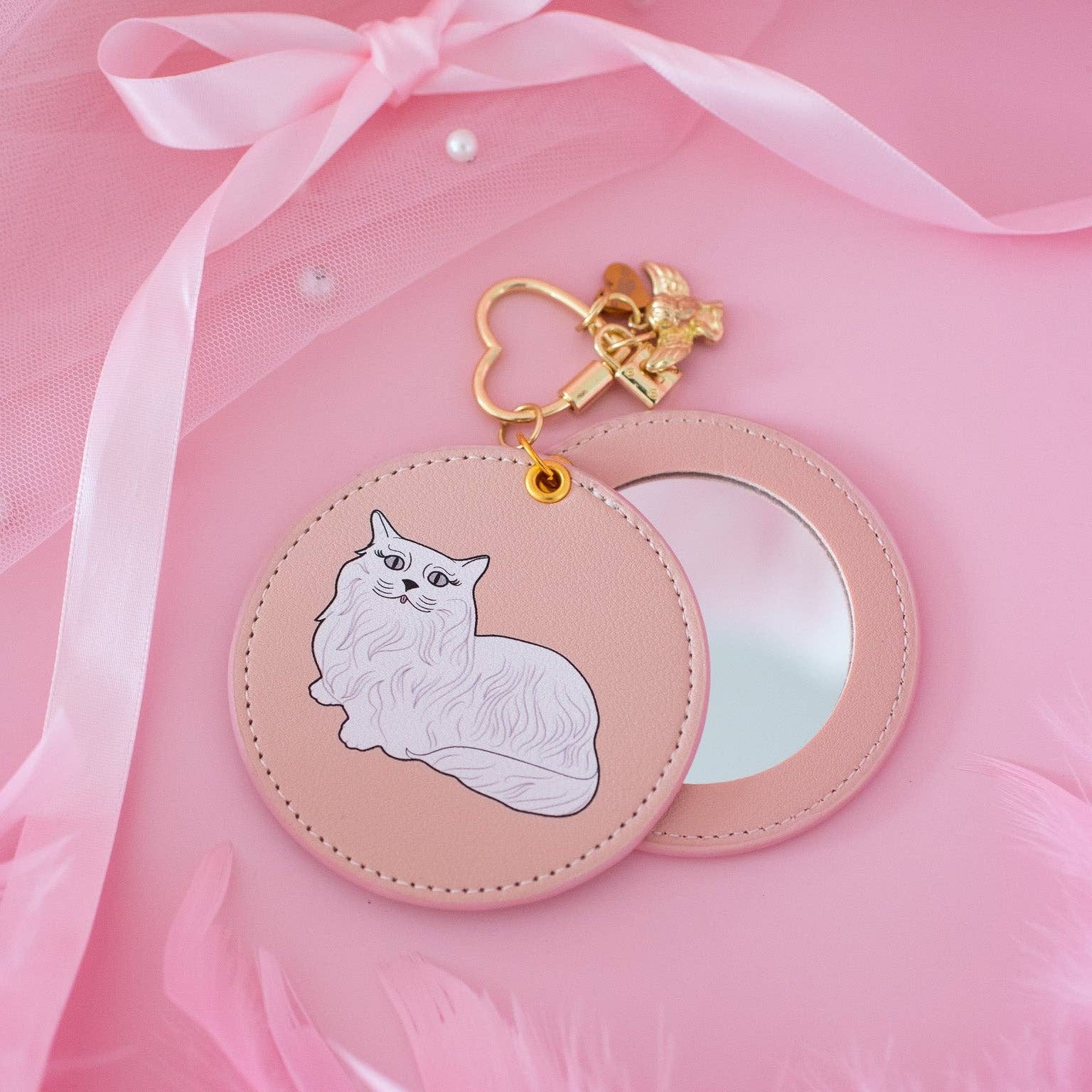 Miss Kitty Mirror Keychain