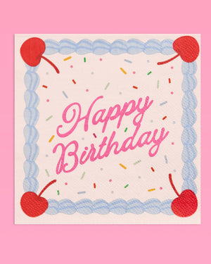 Happy Birthday Napkins Sheet Cake Napkins