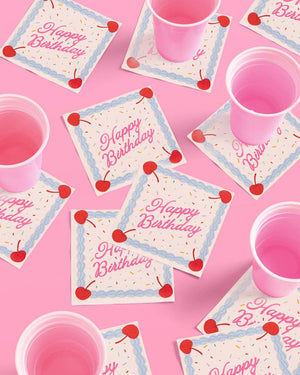 Happy Birthday Napkins Sheet Cake Napkins