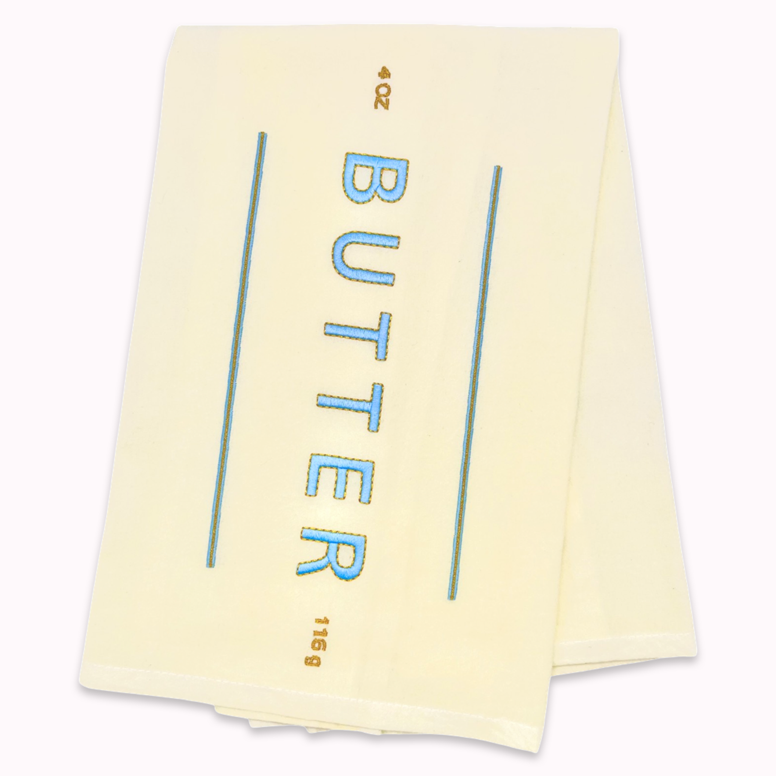 Butter Me Up Embroidered Tea Towel