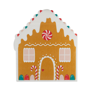 PLNP686 - Gingerbread House Shaped Guest Towel Napkin