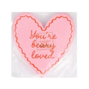 Beary Loved Heart Shaped Cocktail Napkins