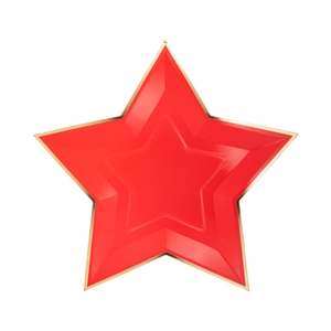 Red Star Gold Foiled Paper Plates