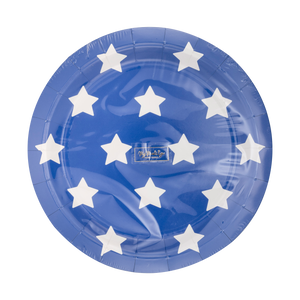 Lady Liberty Blue Stars Paper Plate