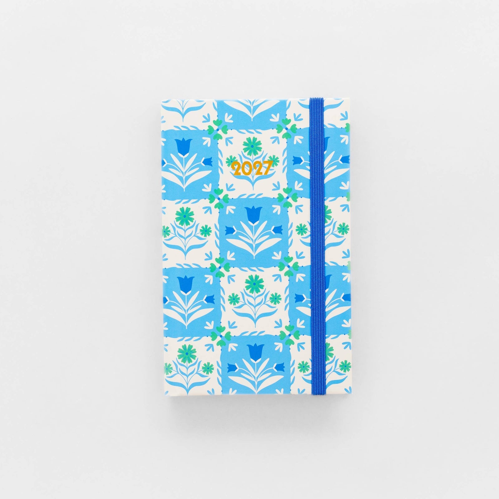 Blue Tile Floral 12 Month Classic 2027 Planner