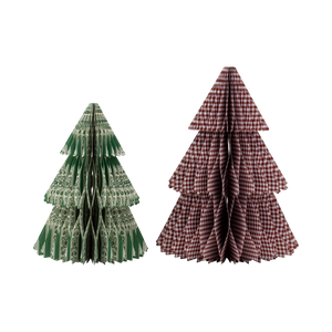 Burgundy and Green Honeycomb Tree Set
