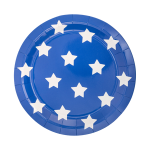Lady Liberty Blue Stars Paper Plate